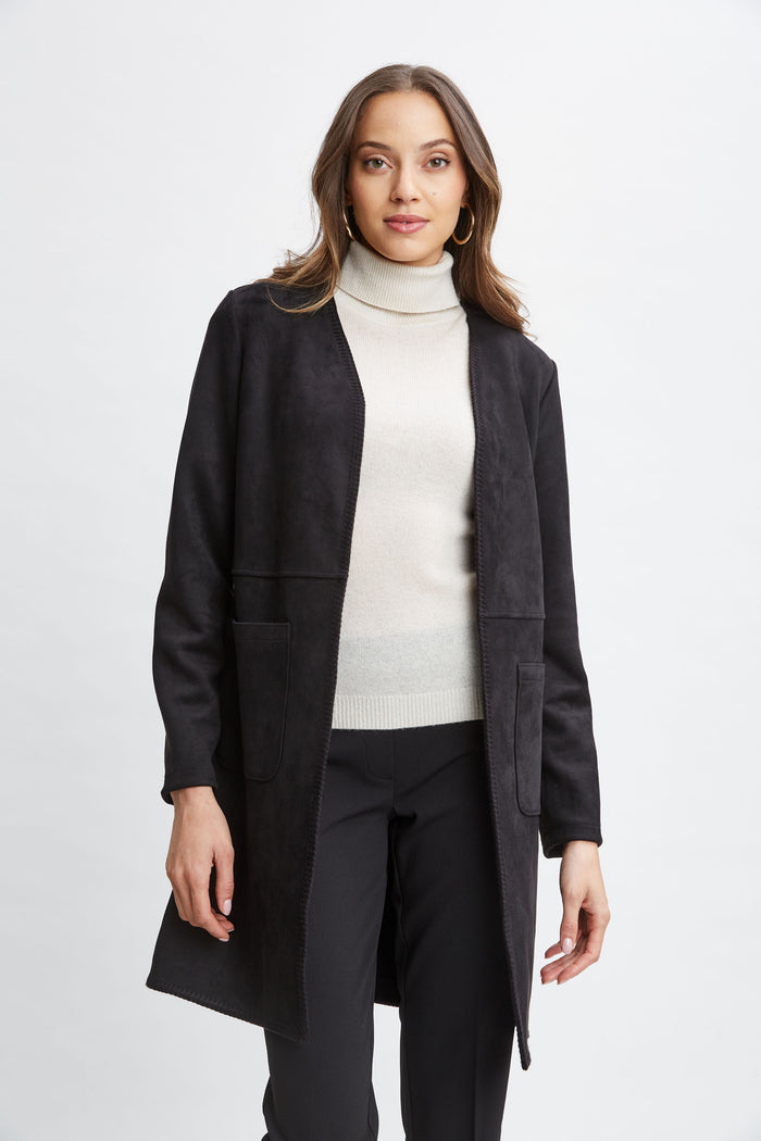 Elie Tahari T-Tahari Vegan Suede Jacket BLACK
