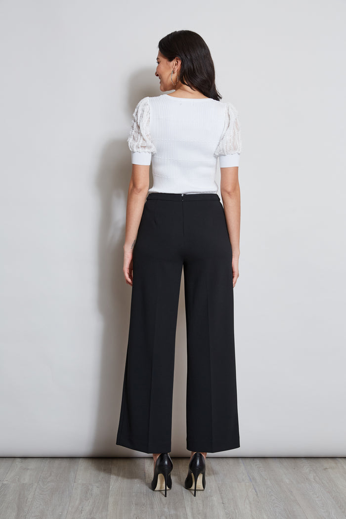 Elie Tahari T-Tahari Wide Leg Tie Pant BLACK