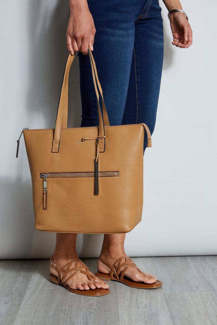 Elie Tahari Tahari Leather Tote BUTTERSCOTCH