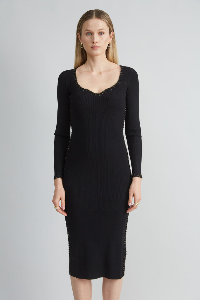 Elie Tahari The Rib Knit Dress Noir