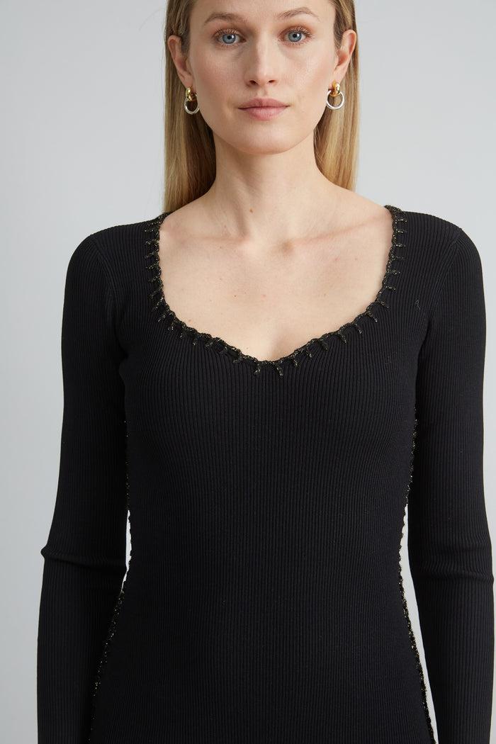 Elie Tahari The Rib Knit Dress Noir