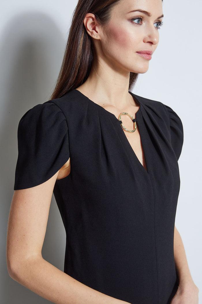 Elie Tahari Tulip Ring Shift Dress BLACK