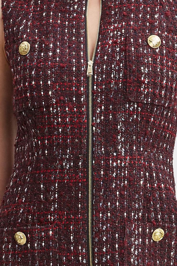 Elie Tahari Tweed Pocket Dress CORDOVAN MULTI