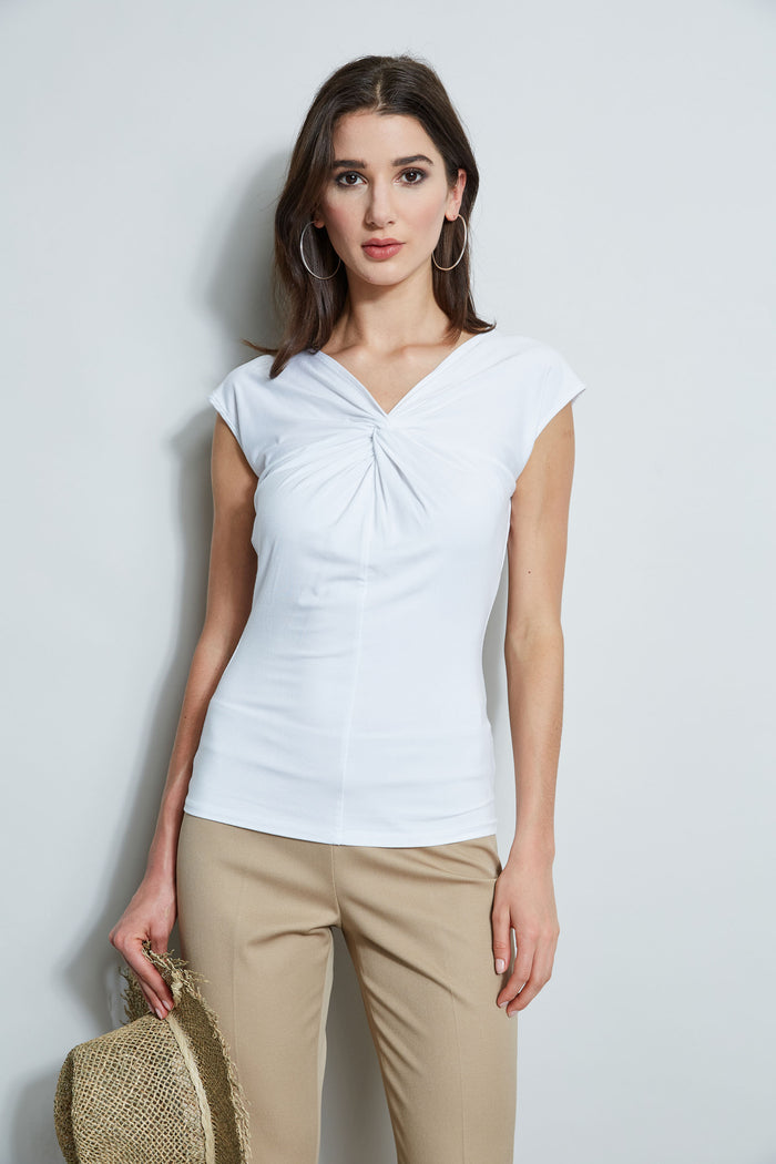 Elie Tahari Twist Knot Knit WHITE