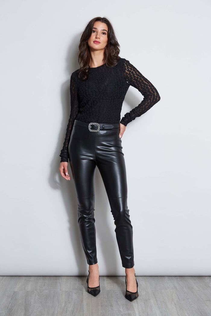 Elie Tahari Vegan Leather Legging BLACK