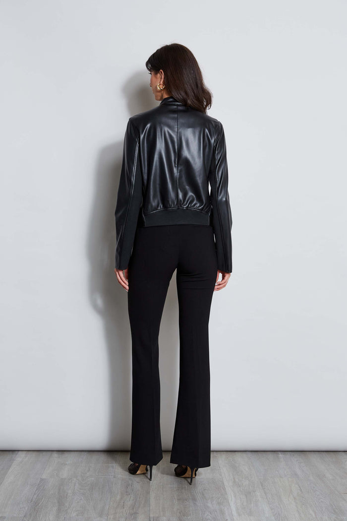 Elie Tahari Vegan Leather Moto Jacket Noir