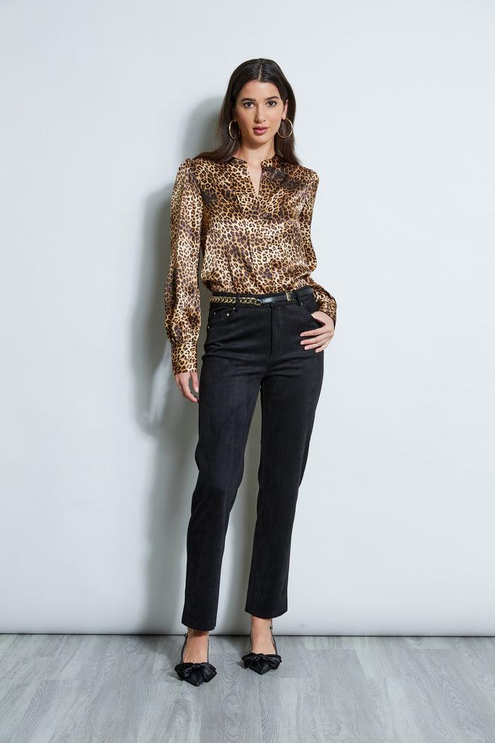 Elie Tahari Vegan Suede Pant NOIR
