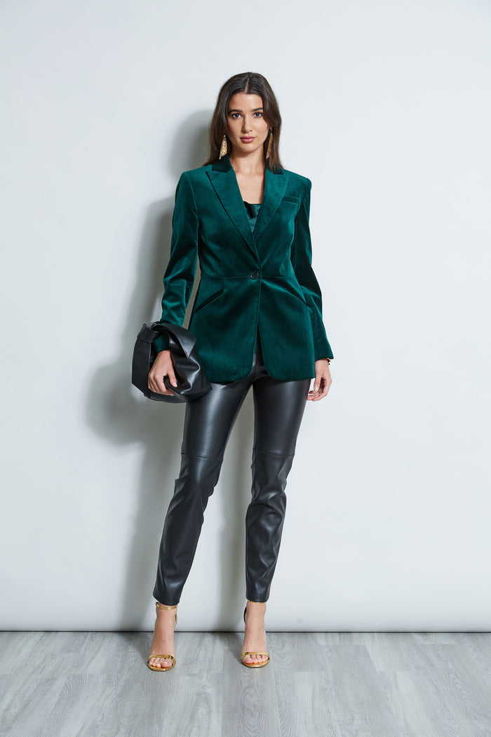 Elie Tahari Velvet Blazer BOTTLE GREEN