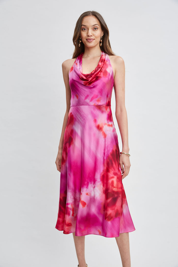 Elie Tahari Venetian Glass Halter Dress MULTI