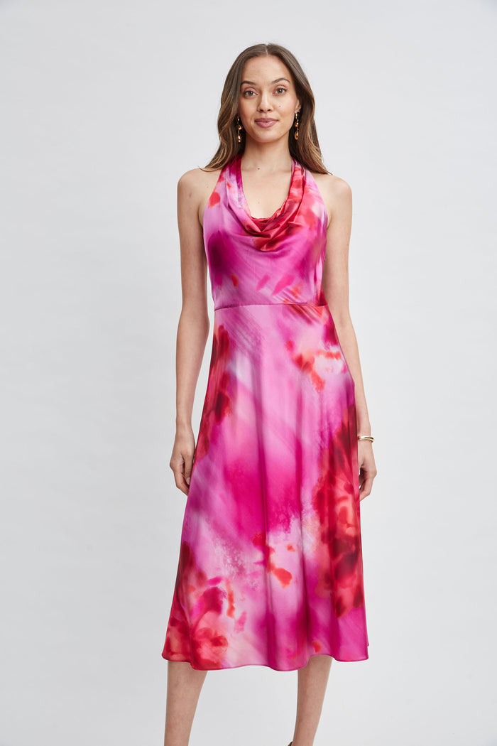 Elie Tahari Venetian Glass Halter Dress MULTI
