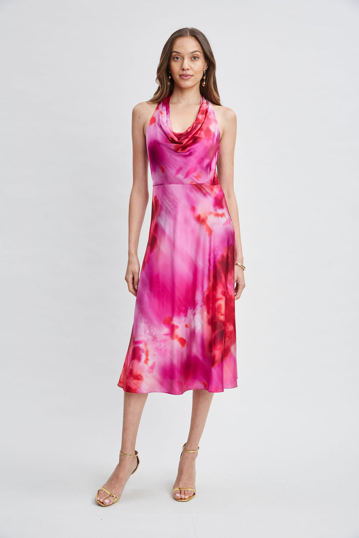Elie Tahari Venetian Glass Halter Dress MULTI