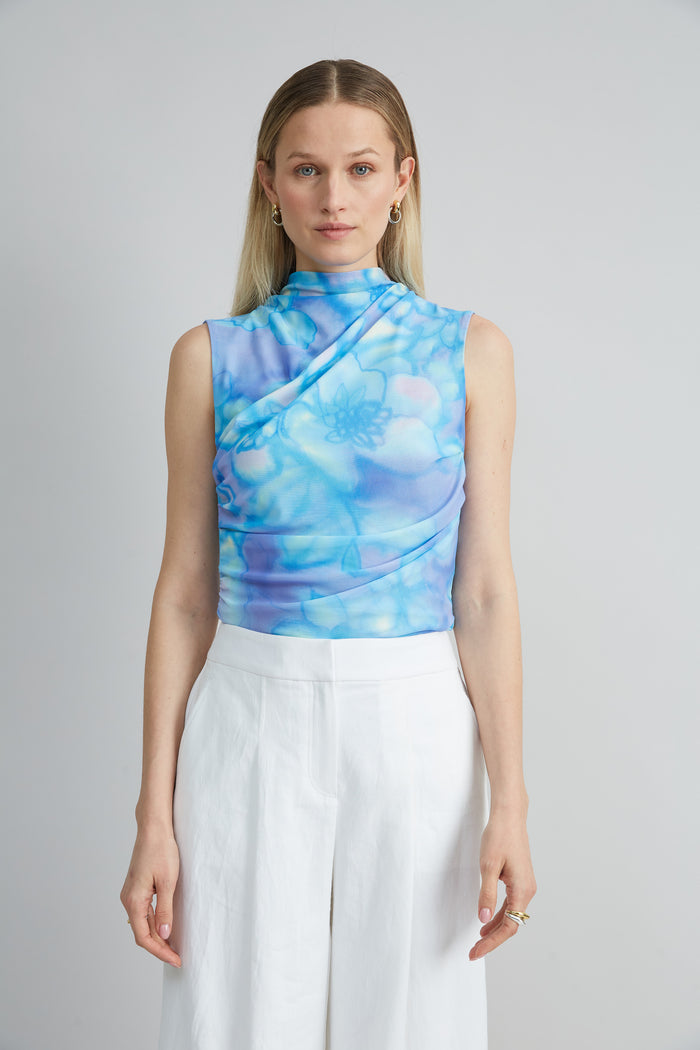Elie Tahari Watercolor Garden Mesh Knit MULTI