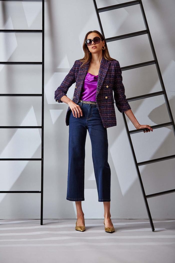 Elie Tahari Wide Leg Jean DARK WASH