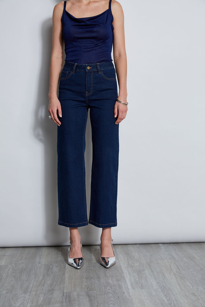 Elie Tahari Wide Leg Jean DARK WASH