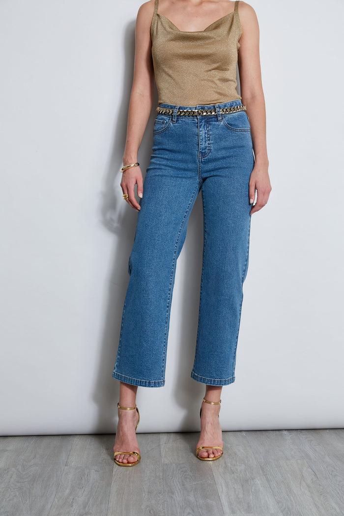 Elie Tahari Wide Leg Jean MEDIUM WASH