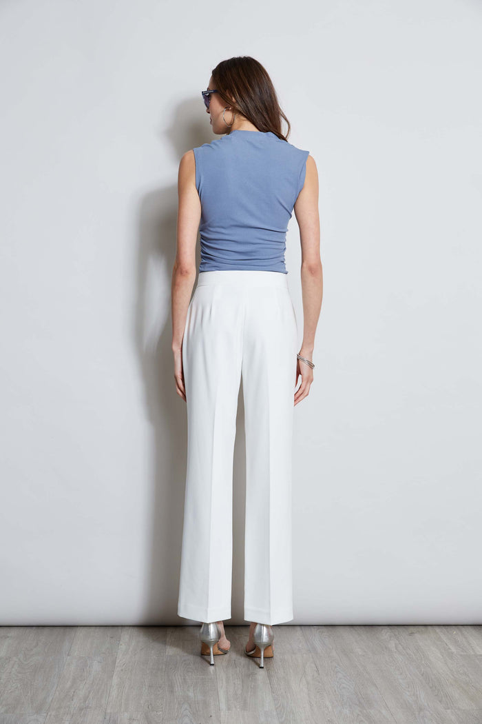 Elie Tahari Wide Leg Self-Belt Pant Sky White