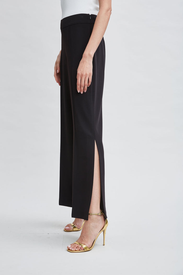 Elie Tahari Wide Leg Slit Pant NOIR