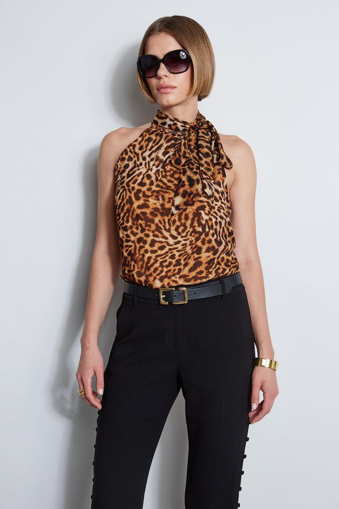 Elie Tahari Wildcat Halter Top MULTI