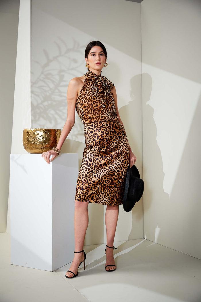 Elie Tahari Wildcat Slip Midi Skirt MULTI