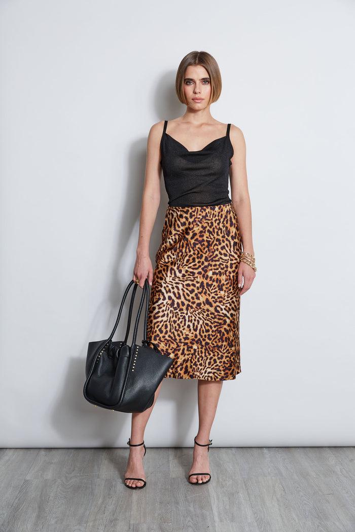 Elie Tahari Wildcat Slip Midi Skirt MULTI