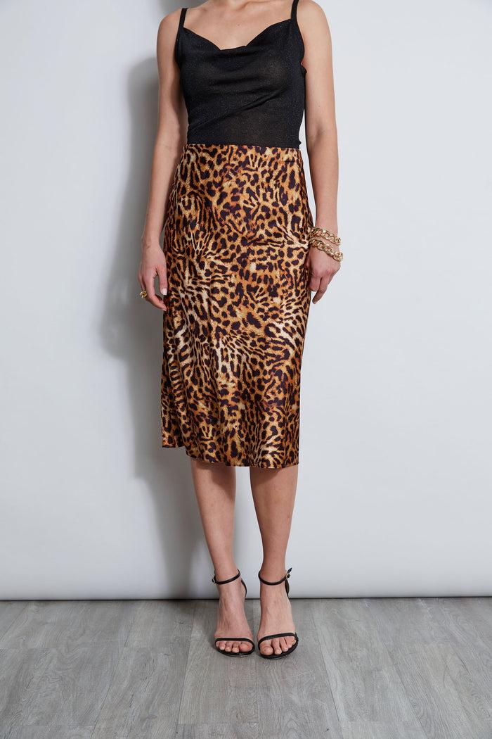 Elie Tahari Wildcat Slip Midi Skirt MULTI