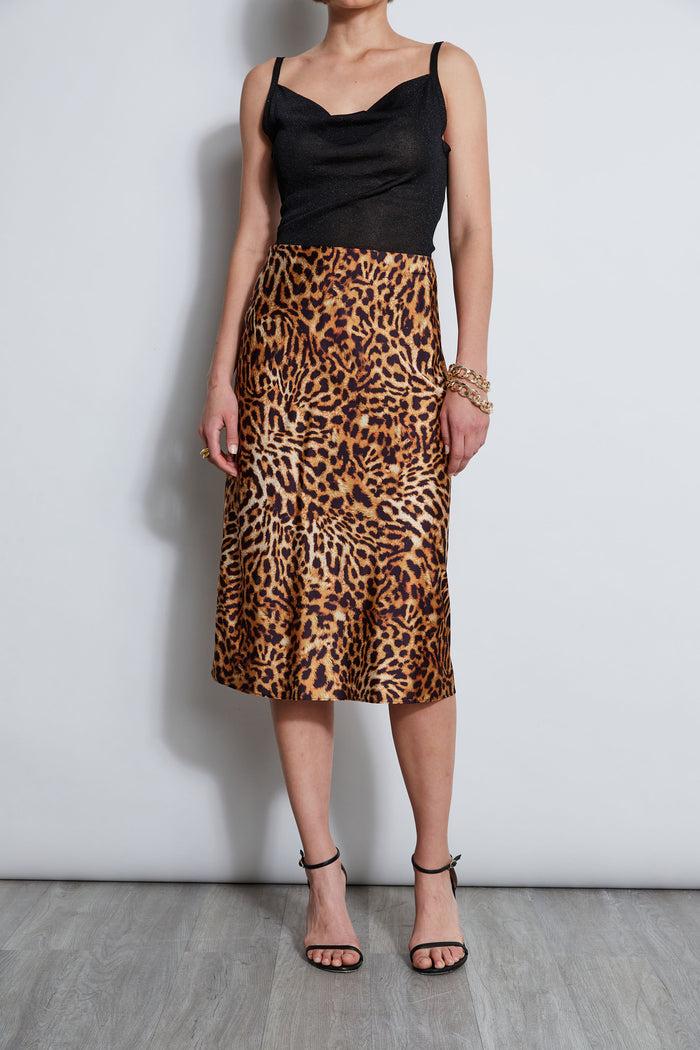 Elie Tahari Wildcat Slip Midi Skirt MULTI
