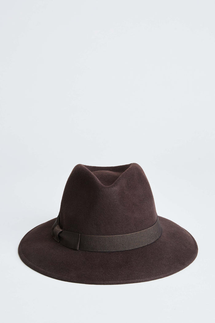 Elie Tahari Wool Fedora Hat WOOD