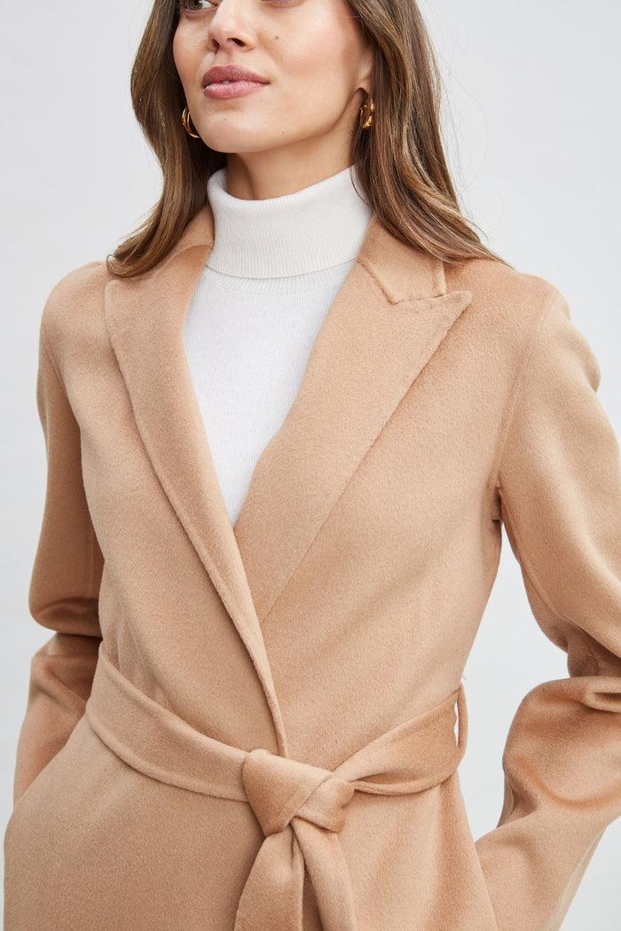 Elie Tahari Wool Wrap Coat FOSSIL