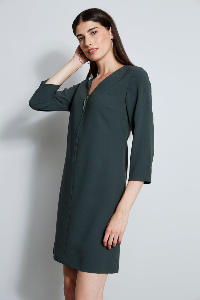 Elie Tahari Zip Shift Dress CAMOFLAUGE