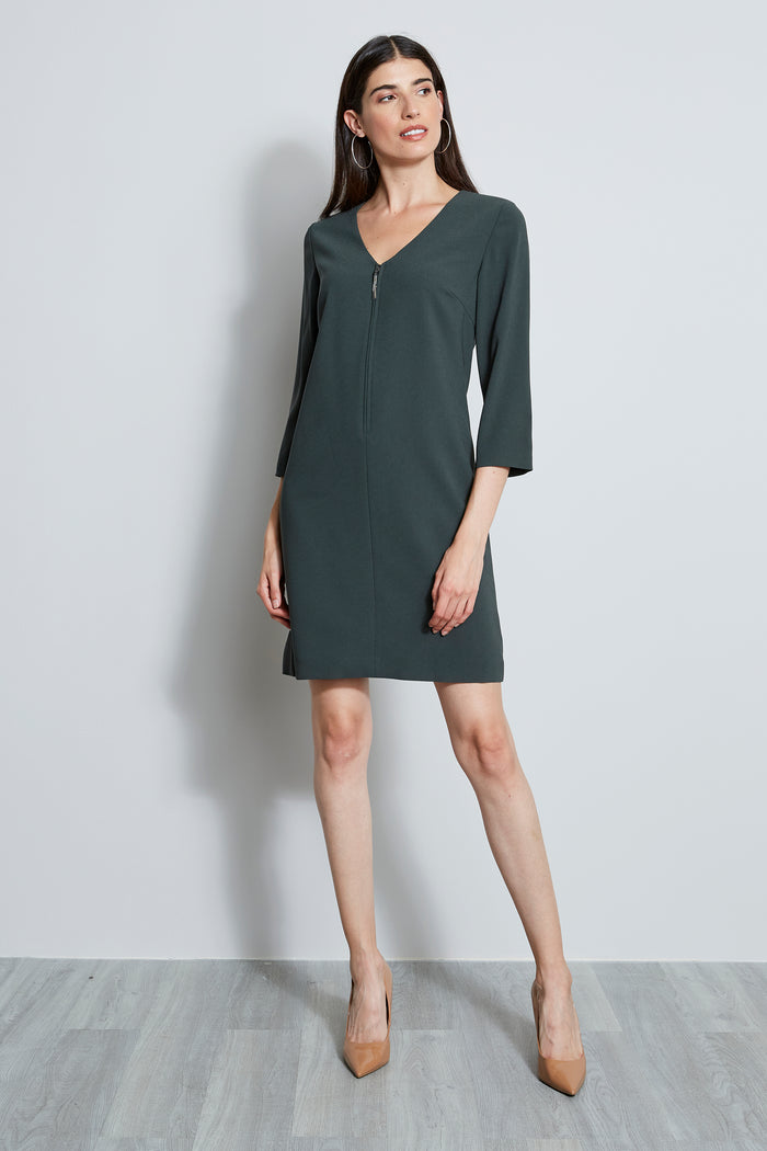 Elie Tahari Zip Shift Dress CAMOFLAUGE