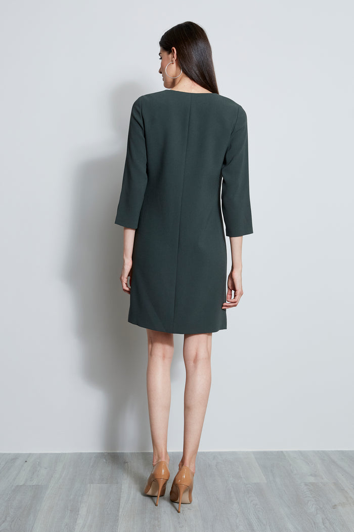 Elie Tahari Zip Shift Dress CAMOFLAUGE