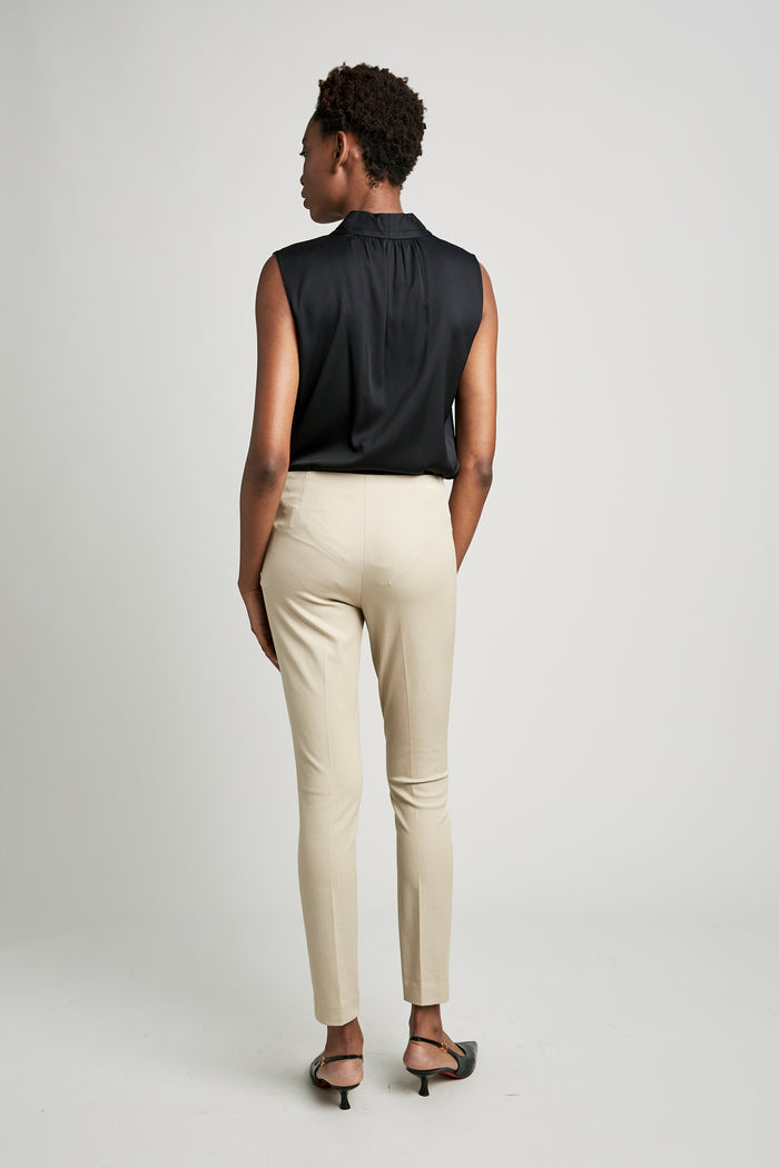Elie Tahari Juliette Long Skinny Stretch-Twill Pant Sahara Khaki