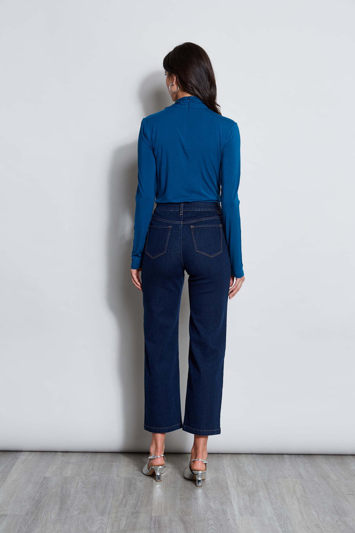 Elie Tahari Long Sleeve Twist Neck Knit ULTRAMARINE