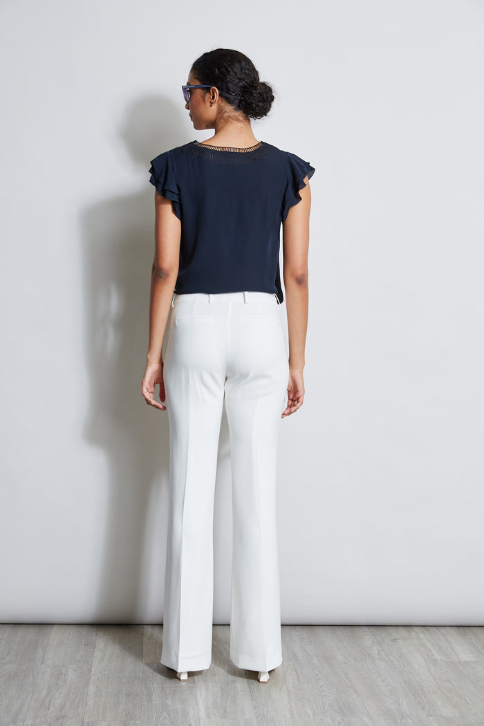 Elie Tahari Silk Flutter Sleeve Embroidered Shirt STARGAZER