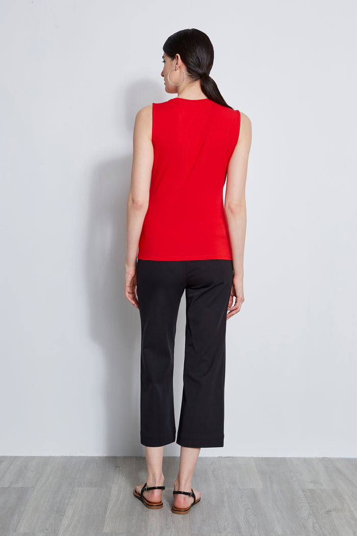 Elie Tahari Sleeveless Asymmetric Twist Knit TROPIC RED
