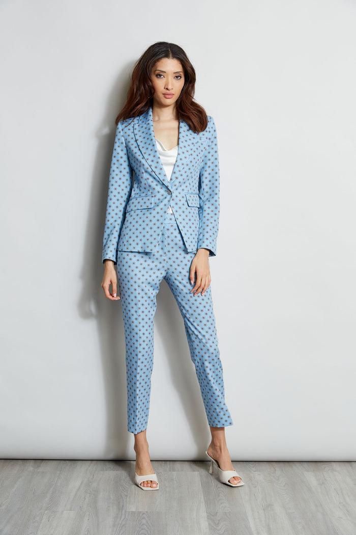 Elie Tahari Sun Print Single Button Blazer SUN BLUE PRINT
