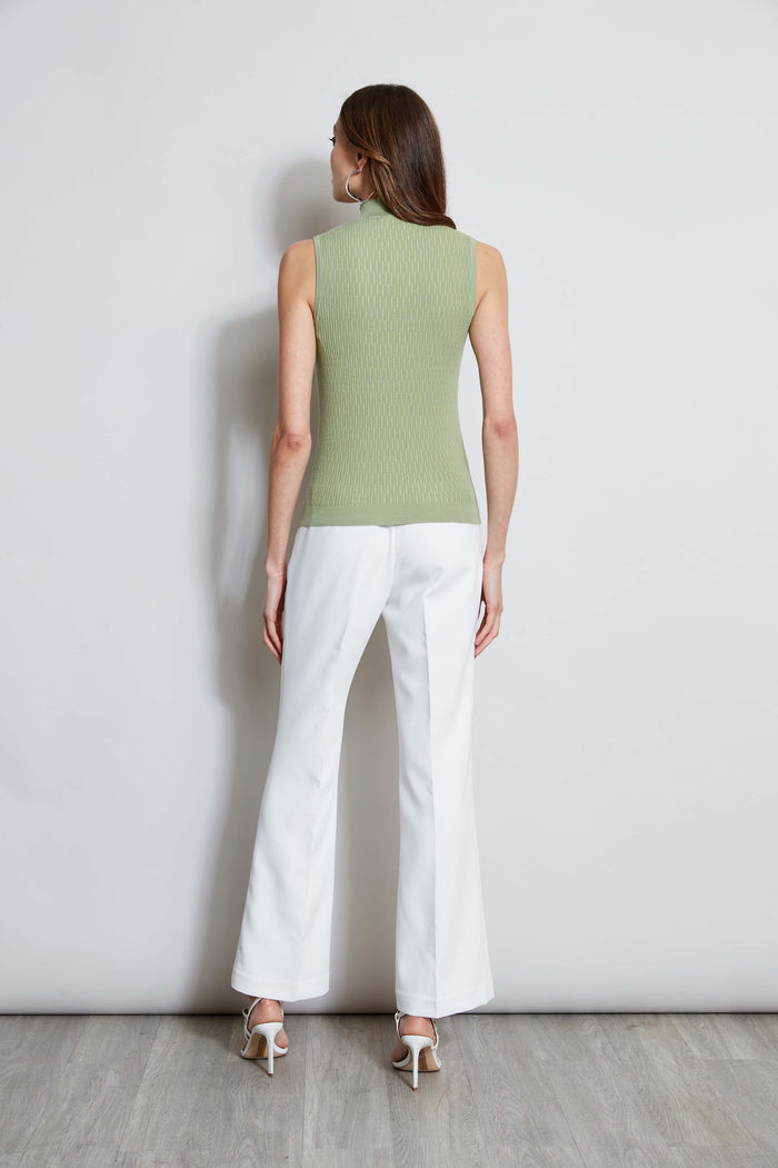 Elie Tahari T-Tahari Cable Knit Sleeveless Sweater SOFT MOSS