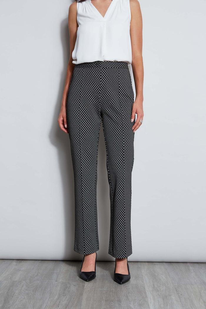 Elie Tahari T-Tahari Deco Diamond Pant BLK/PALE PLATINUM DIAMOND