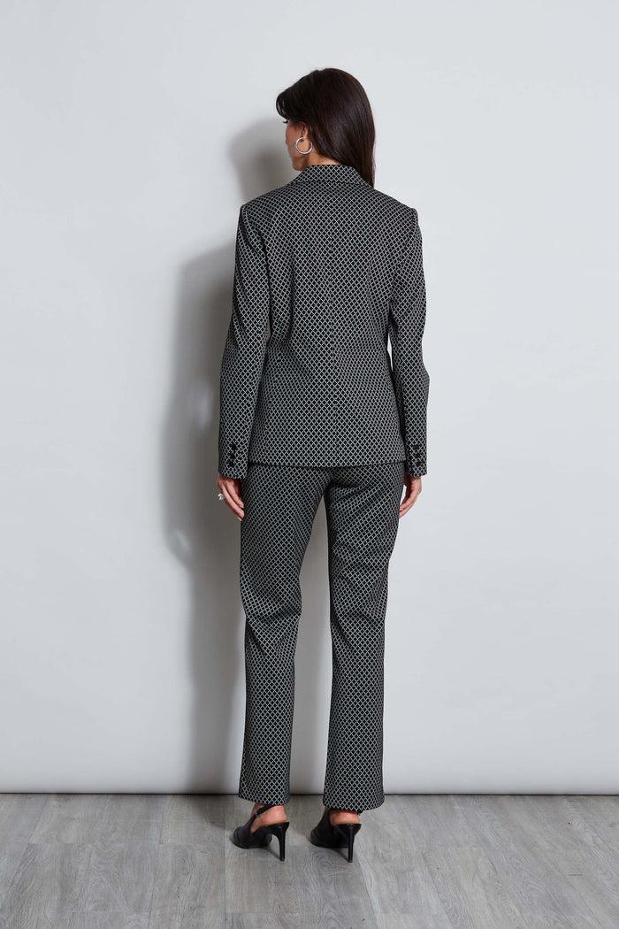 Elie Tahari T-Tahari Deco Jacquard Blazer BLK/PALE PLATINUM DIAMOND