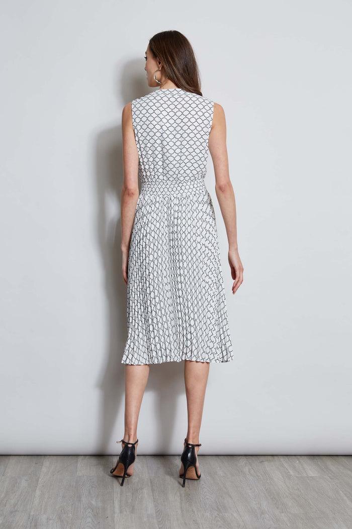 Elie Tahari T-Tahari Dotted Mesh Shirt Dress DOTTED MESH PRINT (WHITE)