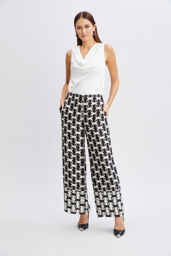 Elie Tahari T-Tahari Geometric Chain Pant LONDON CHAIN PRINT