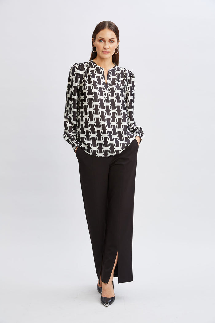 Elie Tahari T-Tahari Geometric Chain Shirt LONDON CHAIN PRINT