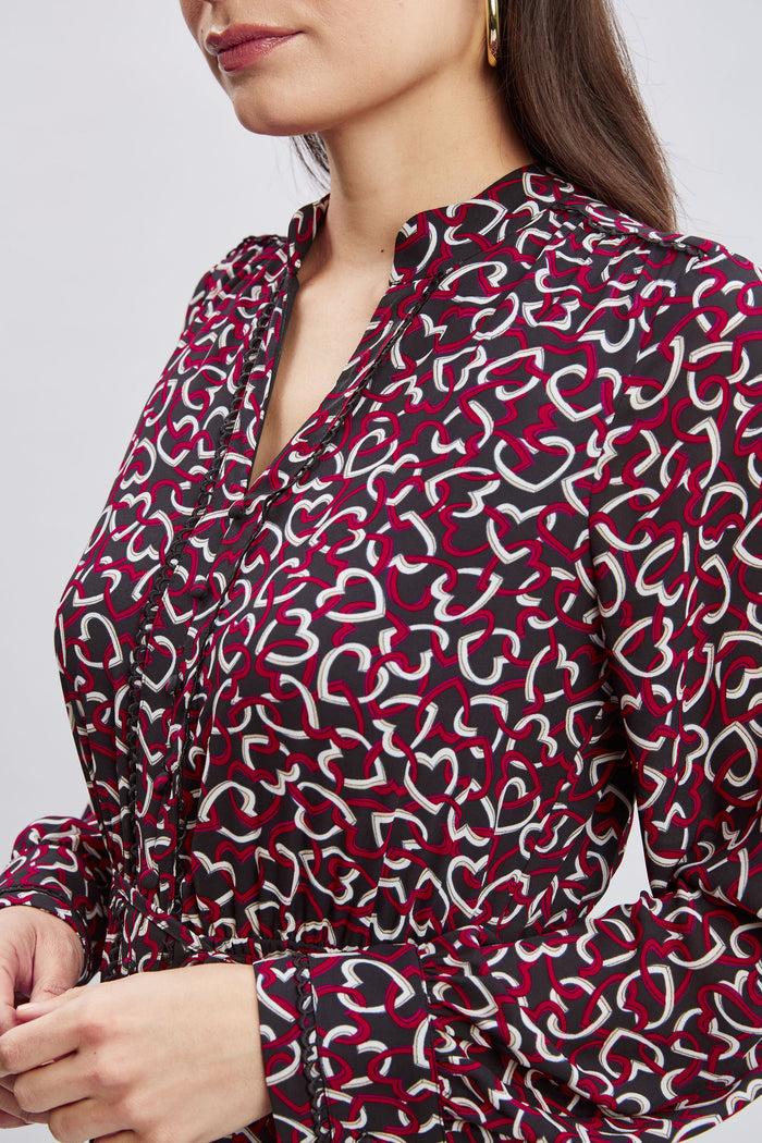 Elie Tahari T-Tahari Heart Link Dress HEART LINK PRINT