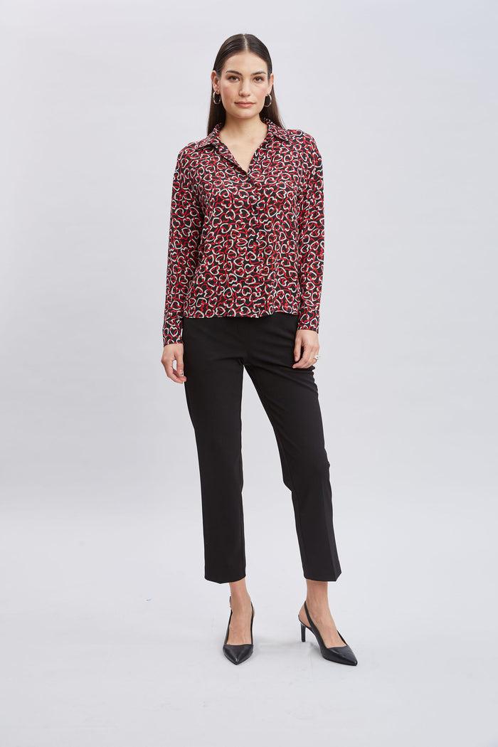 Elie Tahari T-Tahari Heart Link Print Shirt HEART LINK PRINT