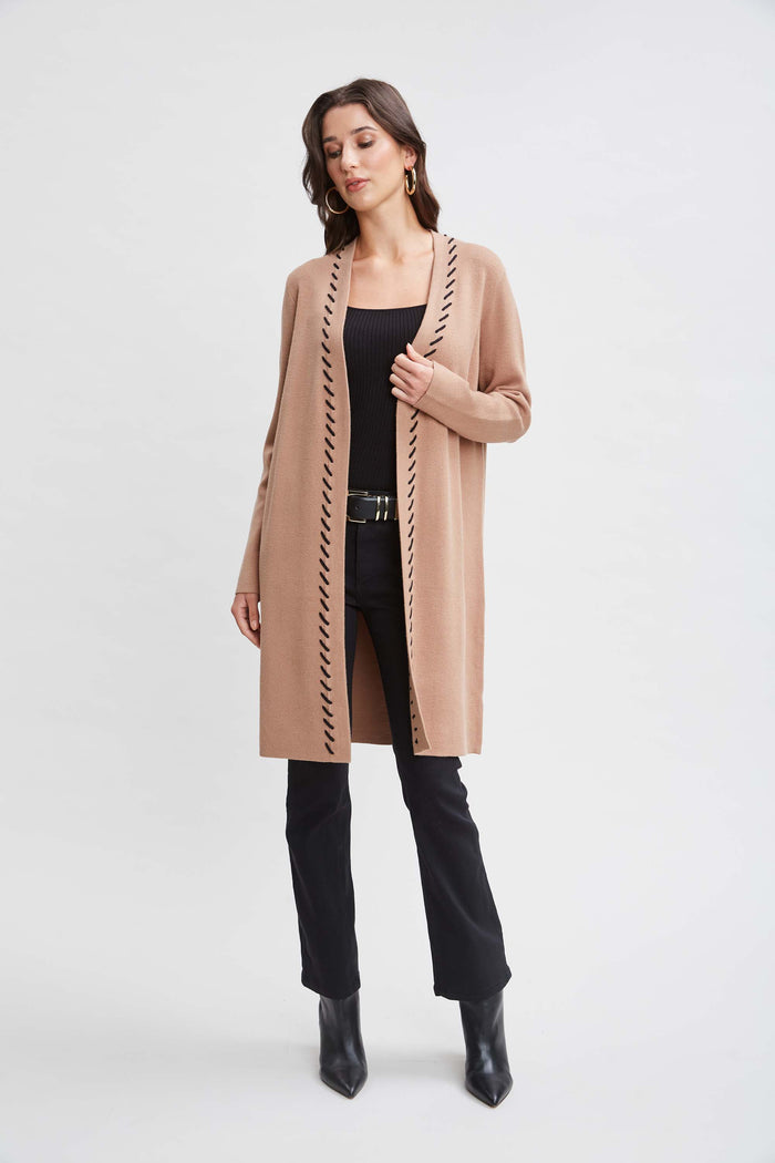 Elie Tahari T-Tahari Long Stitched Cardigan HAZELWOOD