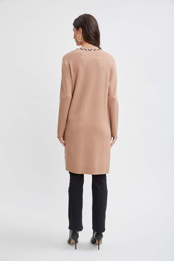 Elie Tahari T-Tahari Long Stitched Cardigan HAZELWOOD