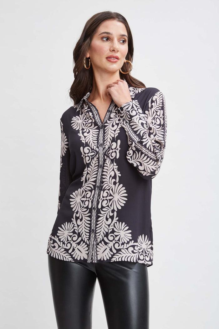Elie Tahari T-Tahari Paisley Button Down Shirt PARISIAN PAISLEY