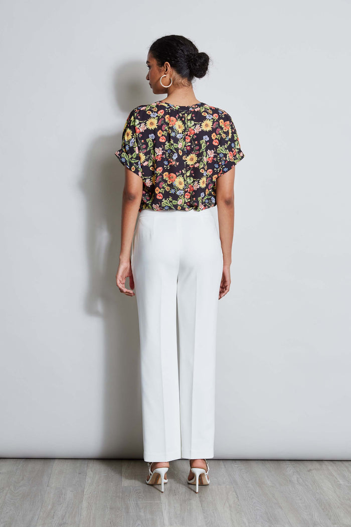 Elie Tahari T-Tahari Sunray Garden Short Sleeve Shirt SUNRAY GARDEN PRINT (BLACK)