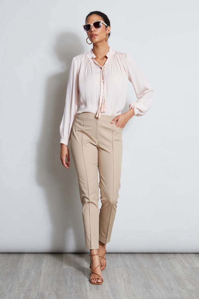 Elie Tahari T-Tahari Tie Neck Airflow Shirt PEARL PINK